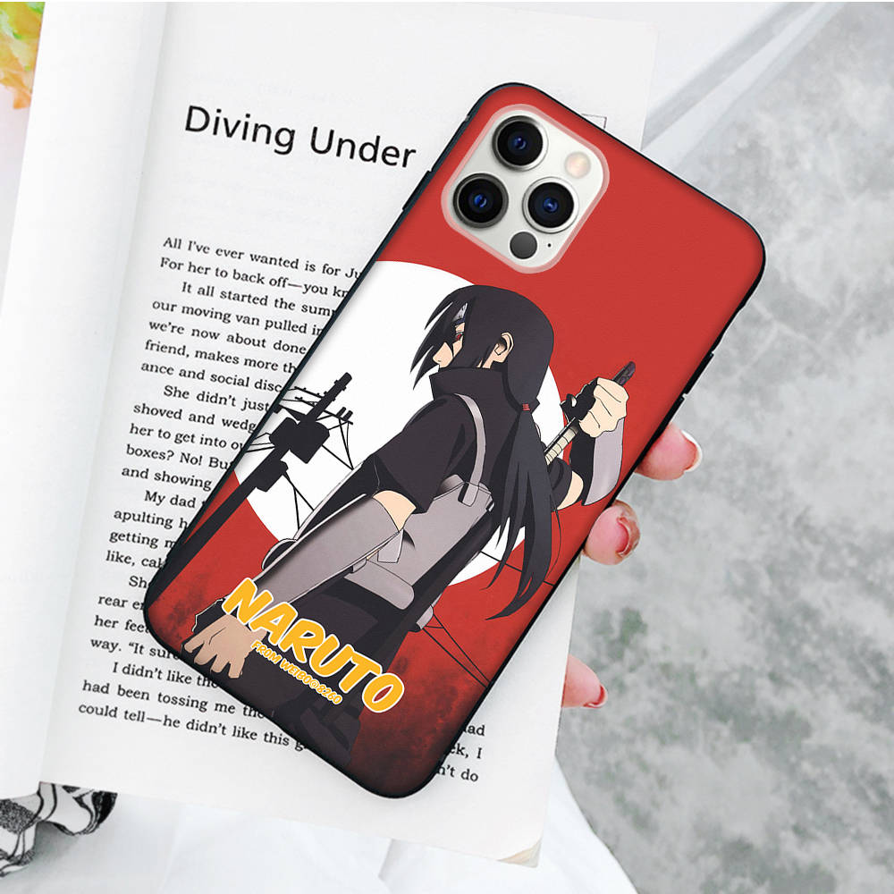 JW71 Наруто Учиха Итачи черный мягкий чехол для iPhone 16 15 Plus 14 13 Pro 8 SE XR XS Max P30 Nova 5T Y5P Y6 Y7 Y8P Y9 Realme C30 C33 C31 VIVO Y36 V27