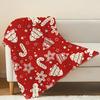 Christmas Themed Flannel Throw Blanket – Vibrant Red, Lightweight & Soft, Warm Cozy Home Blanket for Holiday Relax, Festive Christmas Décor Accent