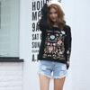 Spring and Autumn Women's Embroidery Sweater Knit Top Knitwear