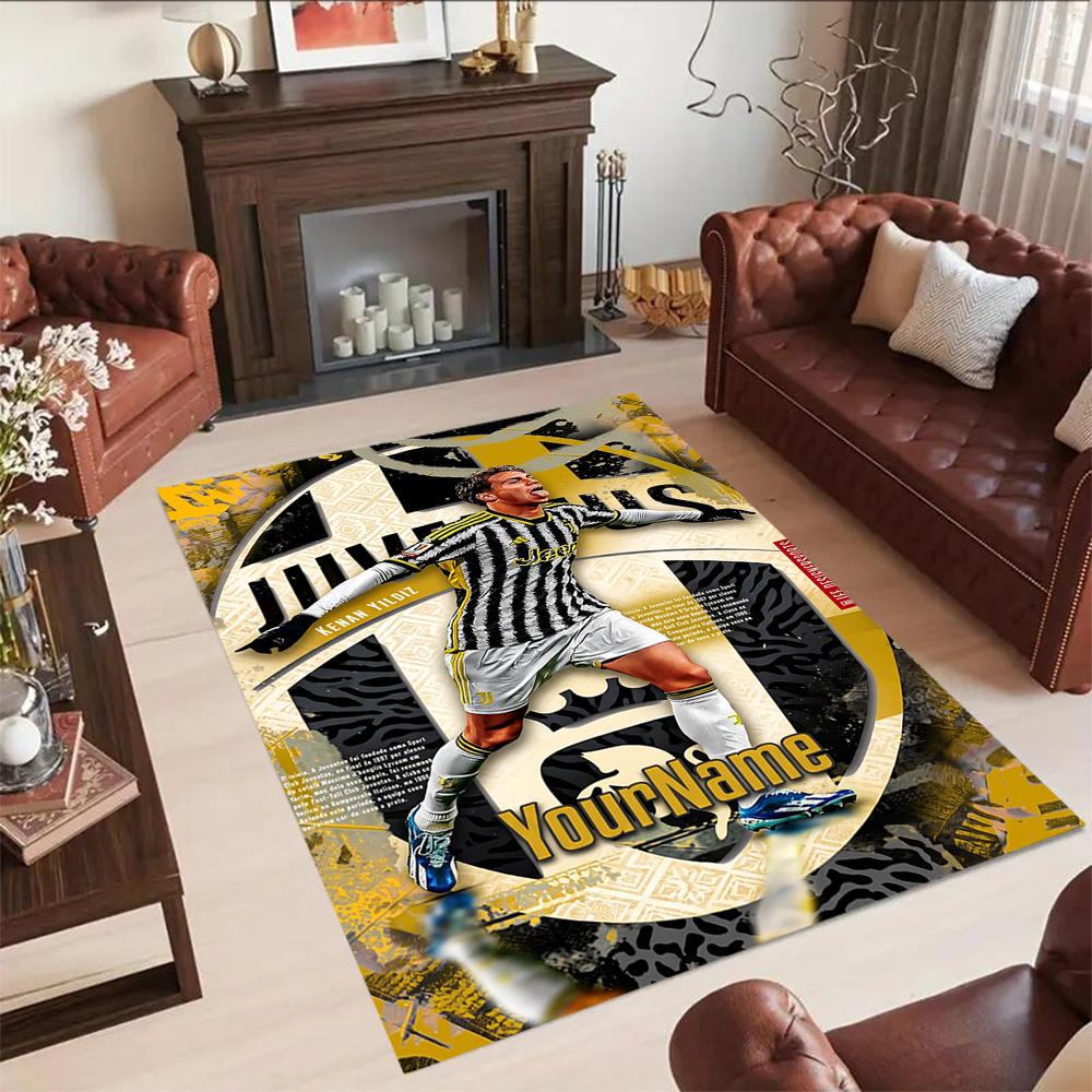 Juventus Customized Name Floor Rug Office Rug Design for Kitchen Balcony Entryway Living Rooms Anti-slip Rug Decorate Offices