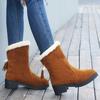 Женские ботинки, сапоги до середины икры, женские ботинки, женская зимняя теплая обувь, зимняя обувь на платформе, новая мода