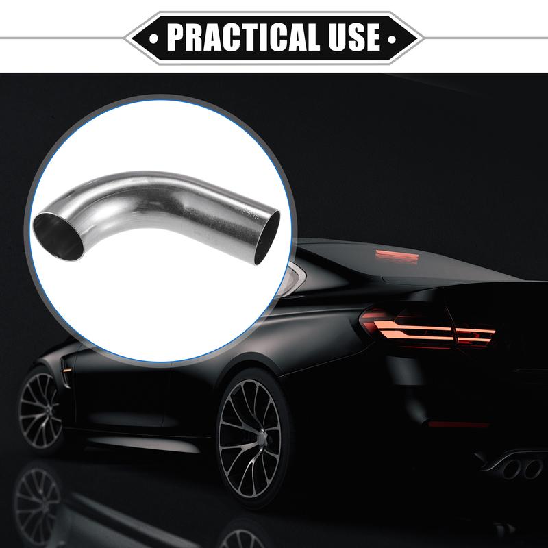 UXCELL 2Pcs 19mm 25mm 32mm 38mm 63mm 90° Bend Elbow Pipe Tube DIY Exhaust Pipe Air Intake Tube for Car 304 Stainless Steel