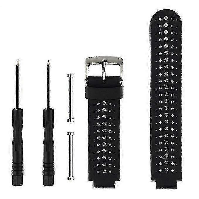 Garmin Forerunner 230 / 235 / 620 / 630 / 735xt Two Tone Silicone Sports Strap Black 1 Piece