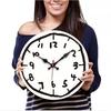 Cartoon Design Digital Wall Clock Special Design Wooden Round Clock  Home Decoration