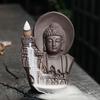 Обратный поток благовоний в китайском стиле, скульптура из фиолетового песка, ароматерапевтическая печь, домашний декор, тибетский Будда, Бодхисаттва, 1 шт.
