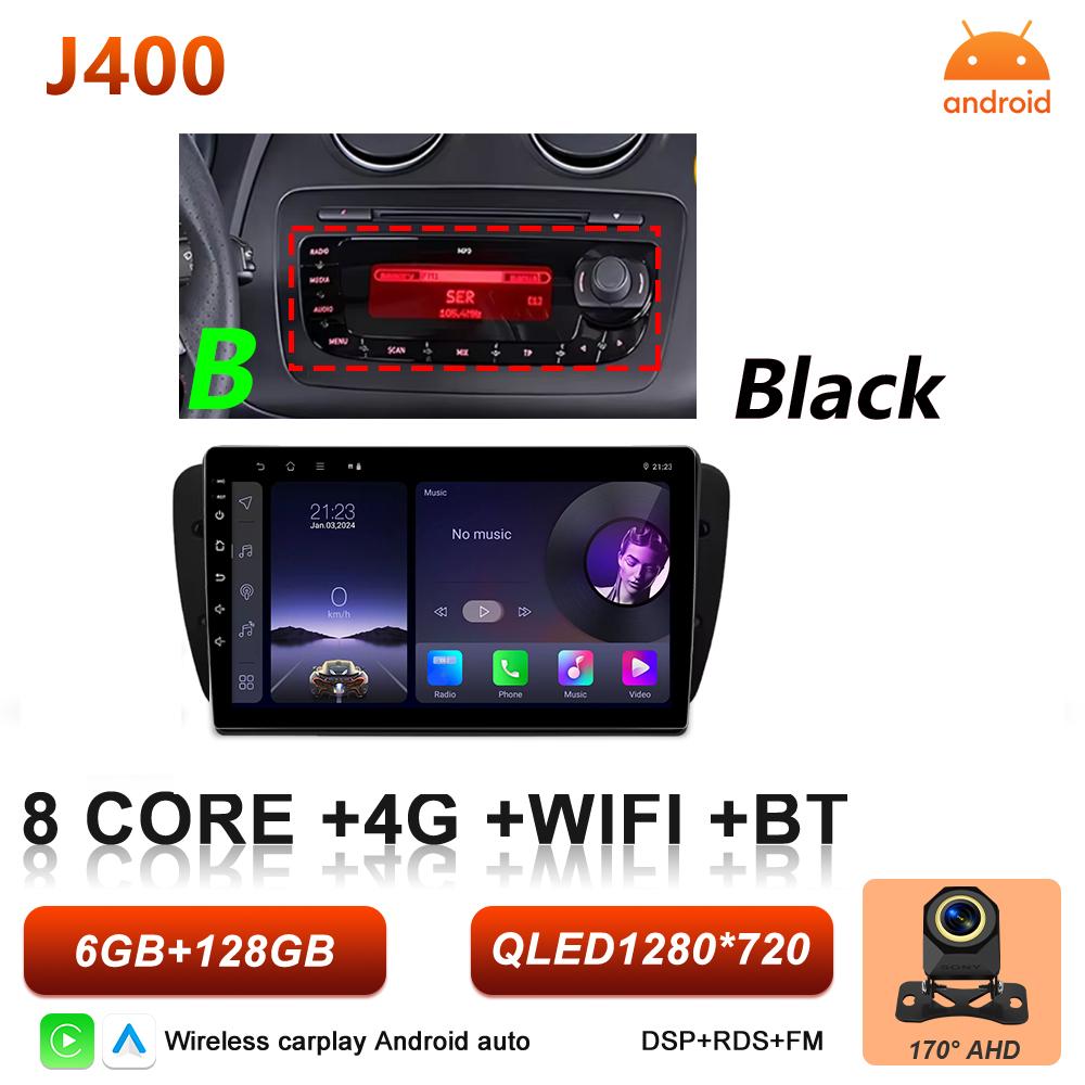 Автомагнитола Android Auto для Seat Ibiza MK4 6J 2009 2010 2012 2013 2014 2015 Carplay Мультимедийный Видео Плеер Стерео Навигация GPS