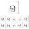 10pcs Small Wall Hooks Waterproof Self Adhesive Towel Hook Transparent Hook Hanger for Key Bathroom Shower Kitchen Office Window