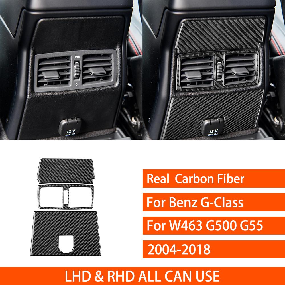 For Benz G-Class W463 G500 G55 2004-2012 Real Carbon Fiber Sticker Navigation shift lift panel Car ide decorative Accessories