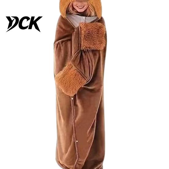 Animal Themed Blanket Wearable Hoodie, Adults Oversized Fleece Sweatshirt Lightweight Warm Sleepwear, Halloween Cosplay Costume Plush Hooded