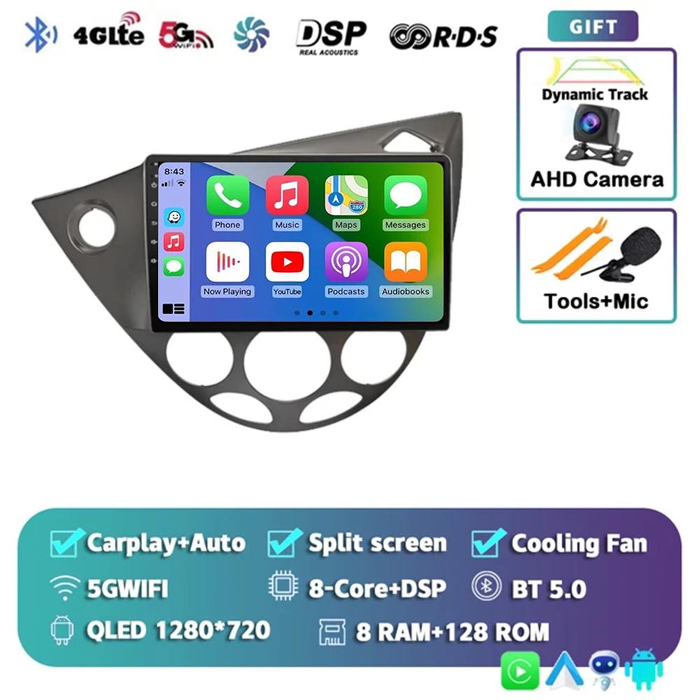 9-дюймовый Android 14 автомобильный радиоприемник для Ford Fiesta 1995-2001 Focus MK1 1998-2004 2 Din стерео мультимедийный проигрыватель Carplay Autoradio головное устройство