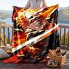 Warm Flannel Blanket Bleach Pattern, Lightweight Comfortable Throw Blanket for Bed Sofa Use