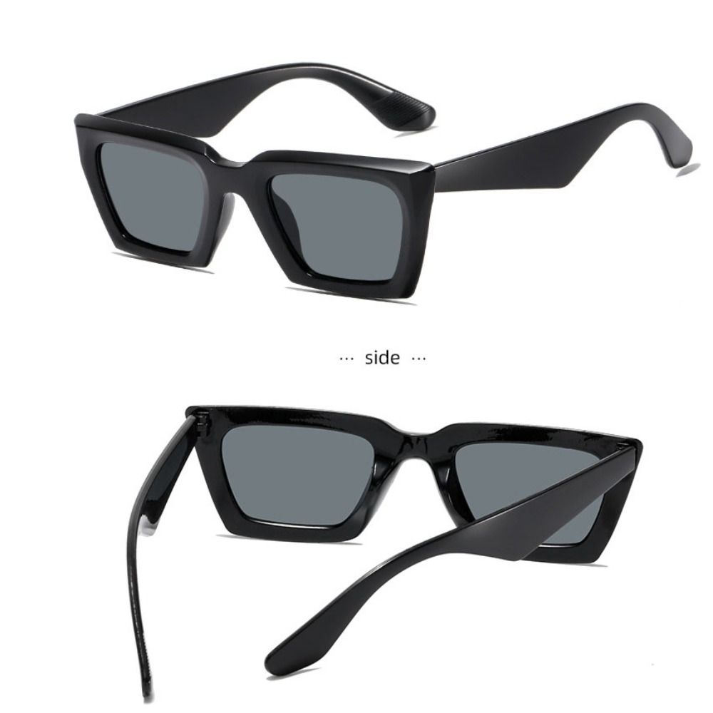Sun-Protective Driving Glasses Punk Black Shades Glasses Square Frame Sunglasses for Women Men
