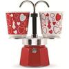 Set Mini Express Moka - BIALETTI - 2 Tasses 90 Ml - Couleur Rouge - Méthode Moka - Capacité 2 Tasses