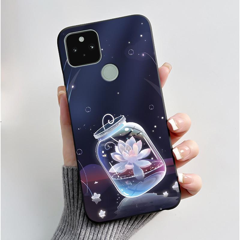 Милый чехол-кролик с сердцем для Google Pixel 5 XL 5A 5G, задняя крышка, мягкий силикон, черные чехлы для телефона Pixel5A Pixel5 5XL Coque