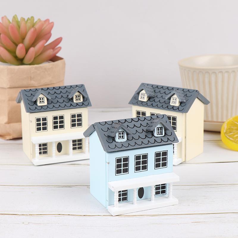1/12 Dollhouse Miniature Villa Toys Children Lovely House With Movable Grey Roof
