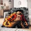 Плед с принтом из аниме OnePiece Теплый Уютный Фланелевый Плед Подходит для Спален, Диванов, Кроватей, Стульев, Пикников, Путешествий