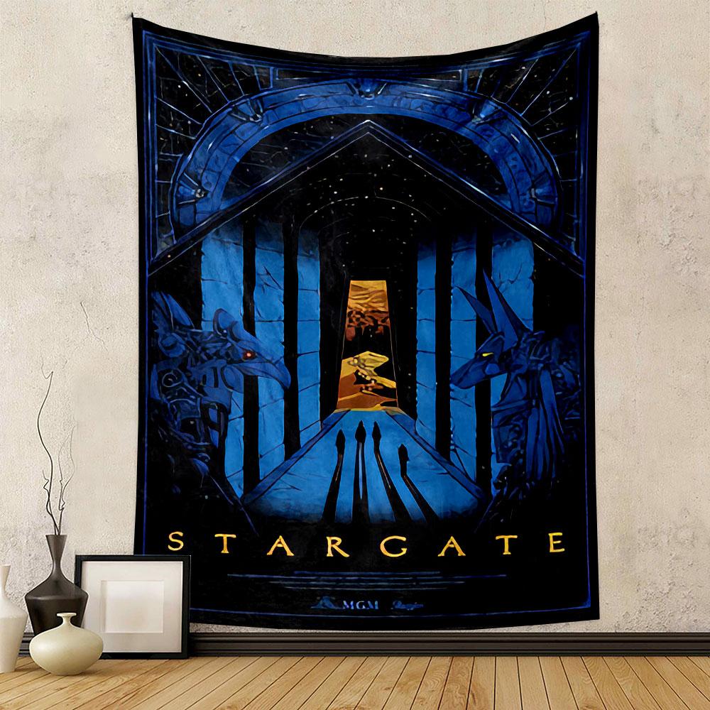 Stargate Movie Tapestry Wall Hanging, Kurt Russell Sci-Fi Ancient Egypt Art, Adventure Film Wall Decor for Bedroom Man Cave