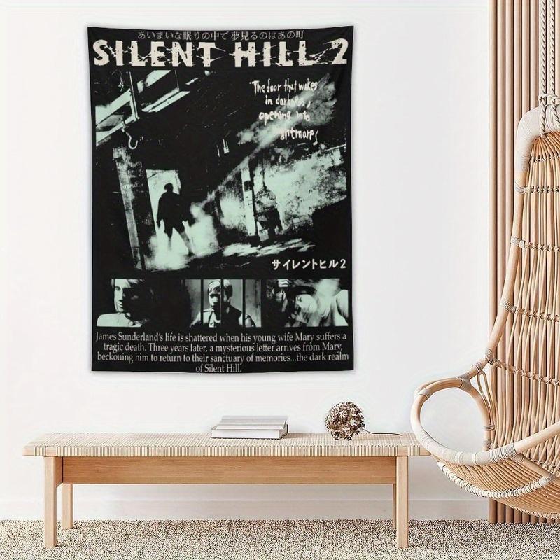 1 шт. Silent Hill 2 Настенный гобелен Полиэстер 2D Настенное искусство для спальни Гостиной Декор Хоррор-игра Эстетика Украшение комнаты G