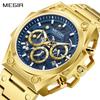 Brand Watches for Man Stainless Steel Business Quartz Wristwatch Luminous Big Dial Chronograph Clock 5ATM Waterproof 4220