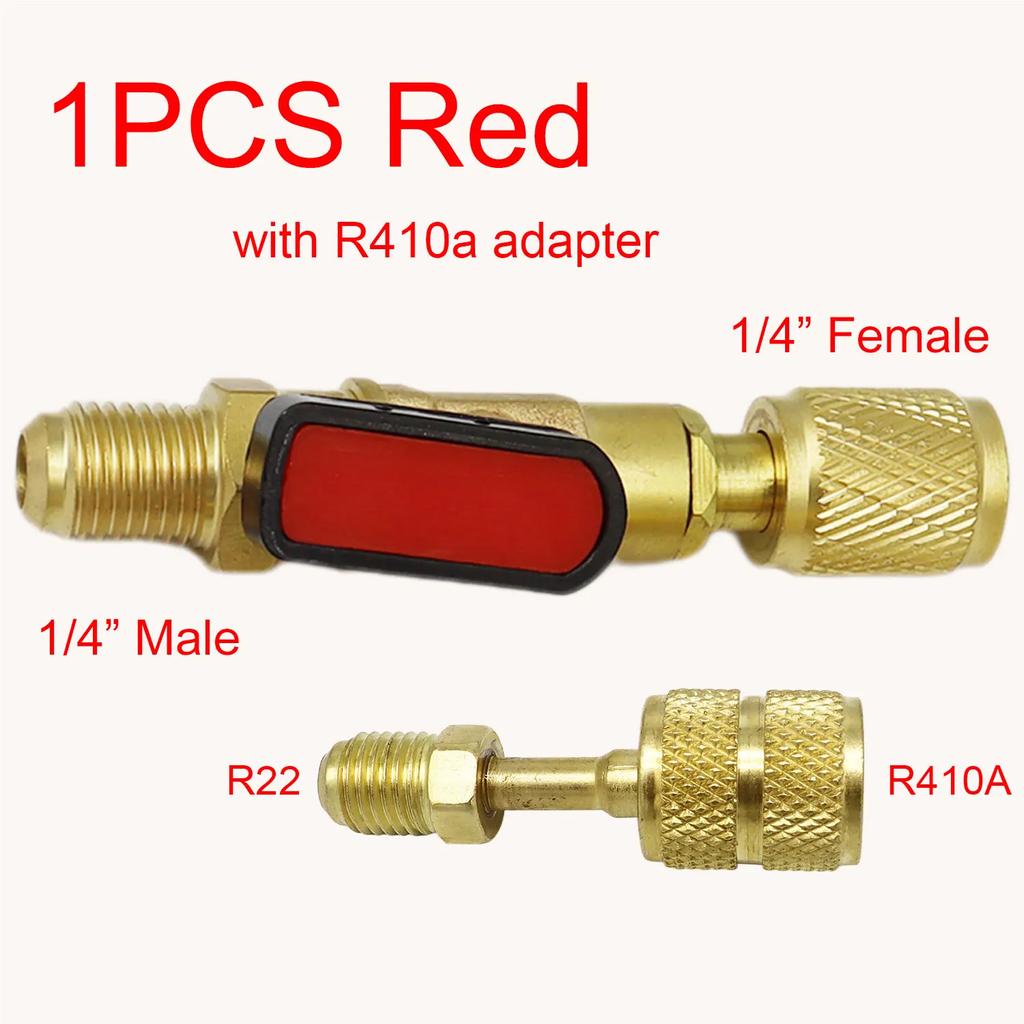 Шаровой кран для хладагента кондиционера 1/4" SAE прямой запорный клапан для R134A R410A R22 R12 заправочные шланги хладагент кондиционера