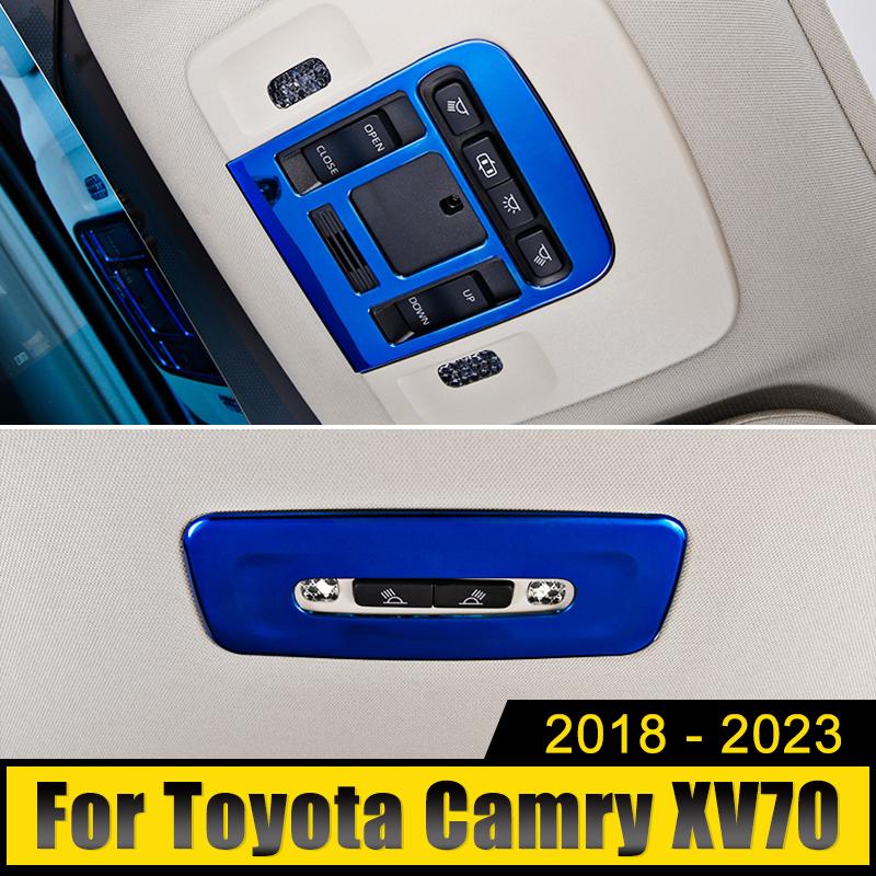 Для Toyota Camry XV70 2018 2019 2020 2021 2022 2023 2024 Нержавеющая сталь автомобиля передний задний фонарь для чтения рамка потолочный фонарь отделка крышка