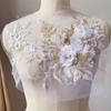 DIY Embroidered Floral Patches Sequin Embroidery Sequins Patches Lace Fabrics Applique  Wedding