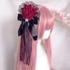 Gothic Lace Rose Hairpin Lace Headwear Cute Bowknot Hair Clip  Maid