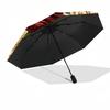 1pc Basketball Fire Clock Combination pattern Sturdy 8-Bone Auto Umbrella, Bright Umbrella, Digital Printed, Foldable Umbrella for On-the-Go Outdoor U