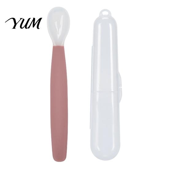 Baby Feeding Set Silicone Spoon, Soft Non Slip Training Utensil, Easy Clean Tableware Cleaning Complementary Spoon for Infants And Toddlers Tip Infant