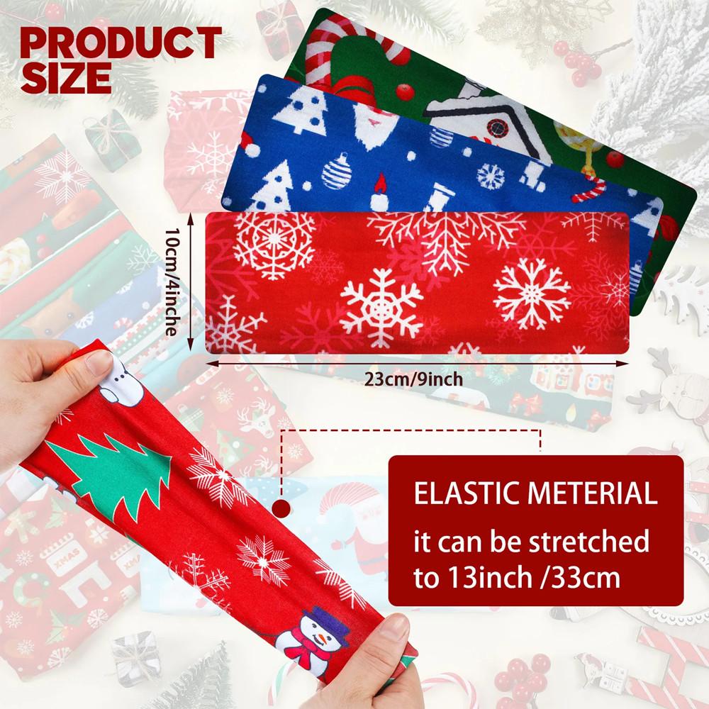Merry Christmas Headbands for Women Hairband Sports Fitness Yoga Running Sweatband Snowman Snowflake Headwraps Fashion Headwear Hair Accessories Gifts