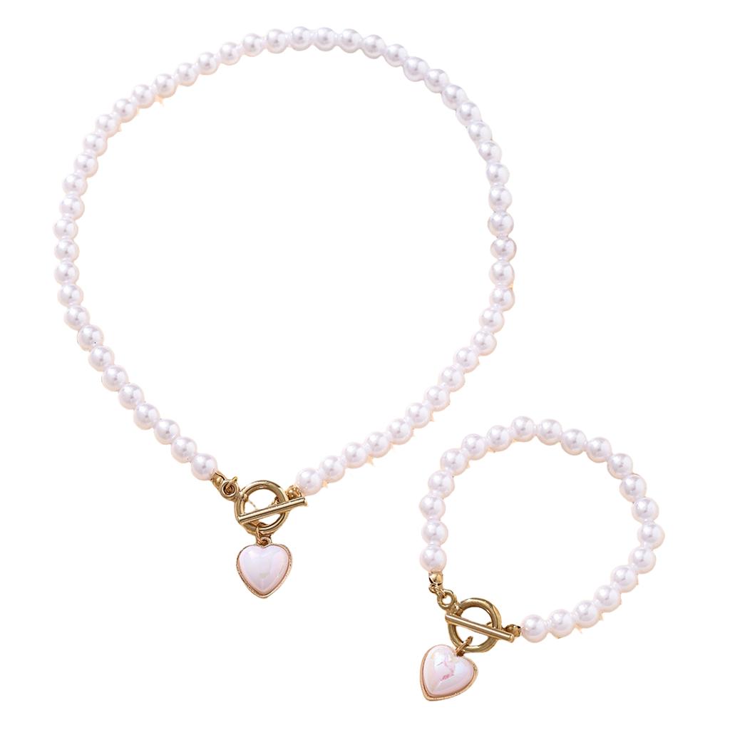 Стильное Жемчужное Ожерелье Элегантные Украшения Элегантный Браслет из Бусин Регулируемое Ожерелье Текстура Имитации Жемчуга для Ежедневного Ношения