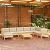 Day and Night - Day and Night Garden Furniture 9 Pieces and Cushions Solid Cream Pine Wood