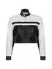 AL KHALID Biker Motorcycle Black & White Women's Genuine Lambskin Leather Jacket Handmade
