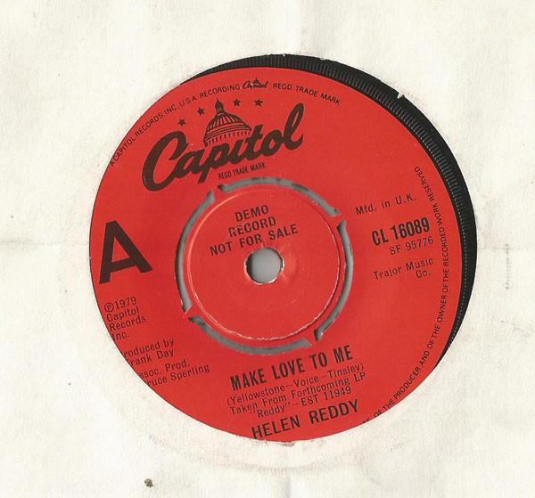 7-дюймовая пластинка HELEN REDDY Make Love To Me CL16089 Capitol Records 1979 UK Поп Б/у