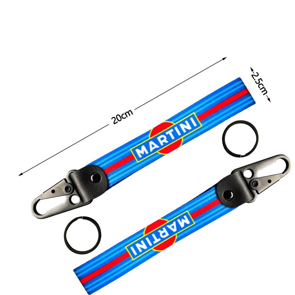 Martinis Racing Keychain Martini Nylon Leather  Keyring Holder for Porsche 911 917 917LH 918 Panamera 970 Accessories