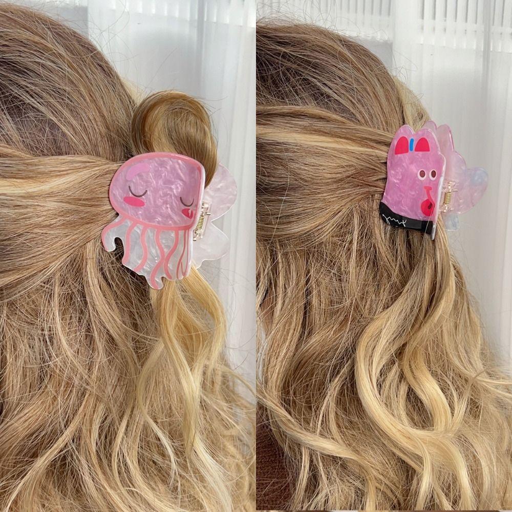 Акриловая мультяшная заколка для волос в виде щенка, ракушка, маленькая заколка-акула, заколка для волос в виде морского животного, аксессуары для волос