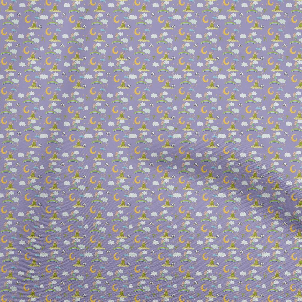 oneOone Cotton Flex Lavender Fabric Kids  Sewing Craft Projects Fabric Prints By Yard 40 Inch