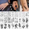 Small Fresh Waterproof Tattoo Stickers: English Letters, Flowers, Butterflies, Sketch Lines