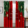 Santa Claus Happy New Year Christmas Tree Red Green Window Curtains For Kids Bedroom Living Room Home Decor Navidad Natal