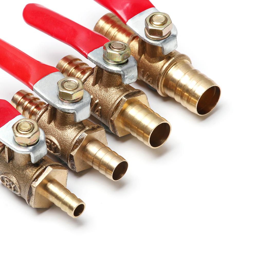 Useful Shut-off Crimp Brass Ball Valve Thread Connector Control Device Pipe Fitting