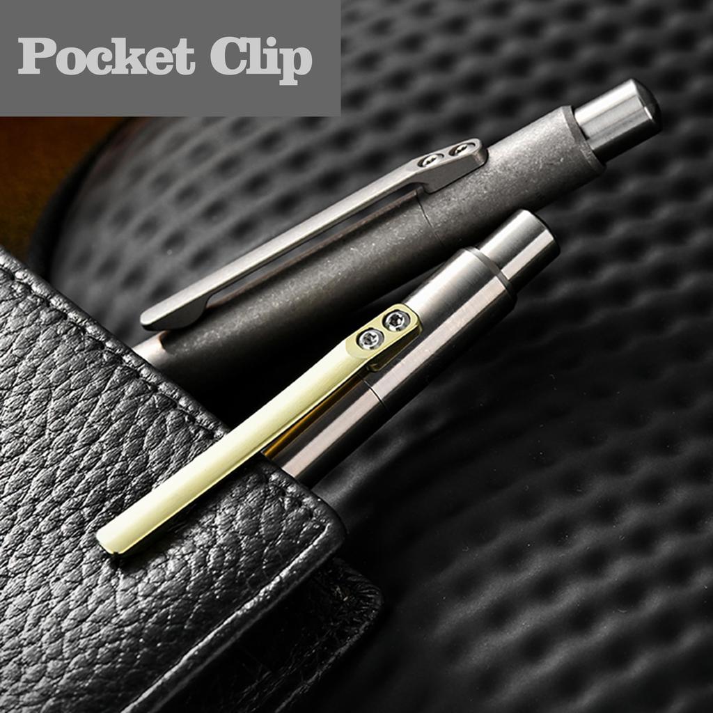 Ballpoint Pen Titanium Alloy Ballpoint Pen Clip Writing Pocket Pen with TC4 for Business Office Daily Use