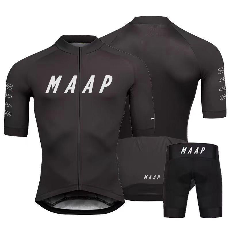 MAAP Mens Cycling Jersey Bib Shorts Set Breathable Performance Kit Road Bike Racing Team Wear