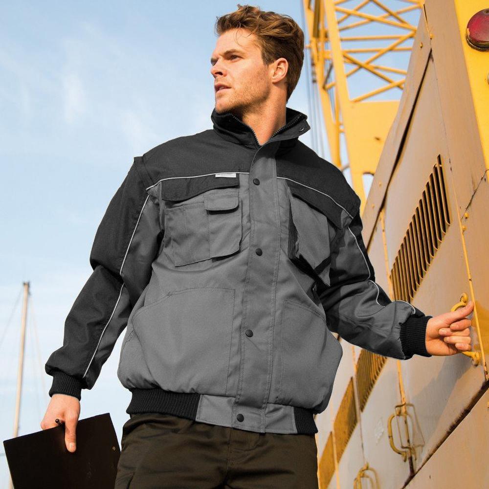 Result Mens Workguard Zip Sleeve Heavy Duty Water Repellent Windproof Jacket