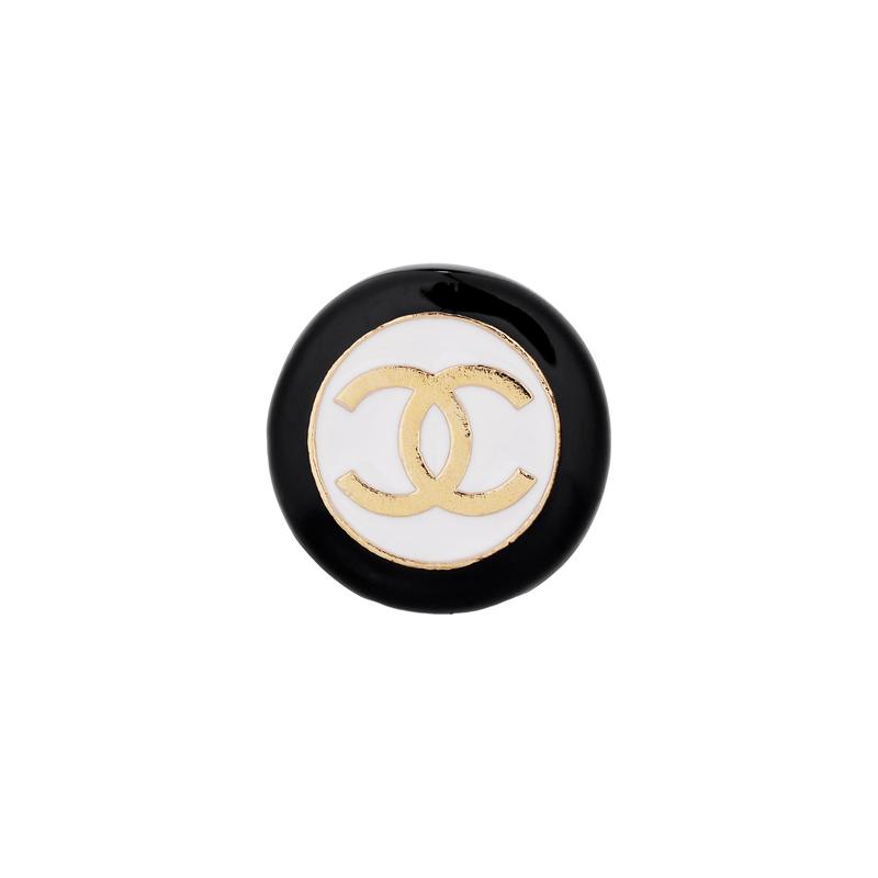 Chanel [24P Новый продукт] Дизайн с логотипом - Серьги, Мужские и Женские, Парный стиль, Черный