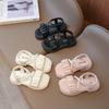 Girls Sandals Children Fashion Versatile Pleated Open-toe Non-slip Kids Casual Beach Shoes 2024 New Summer Soft Princess Simple