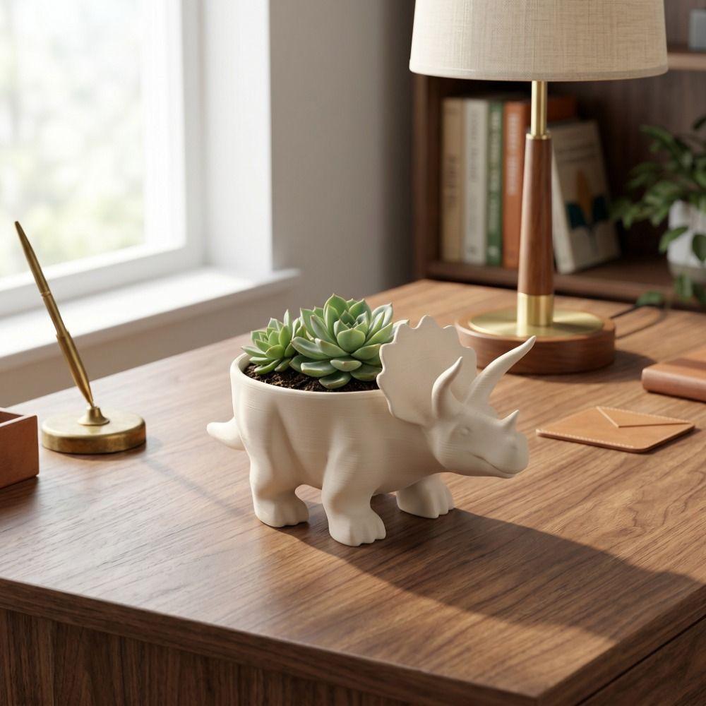 Desktop Decoration Mini Flower Pot 3D Printed Small Storage Dinosaur Flowerpot Home