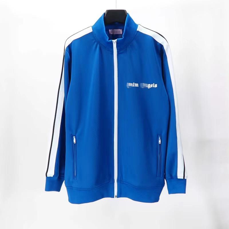 Wholesale cross-border trendy brand palm angel basic black and white striped stand-up collar jacket for men and women loose sports coat