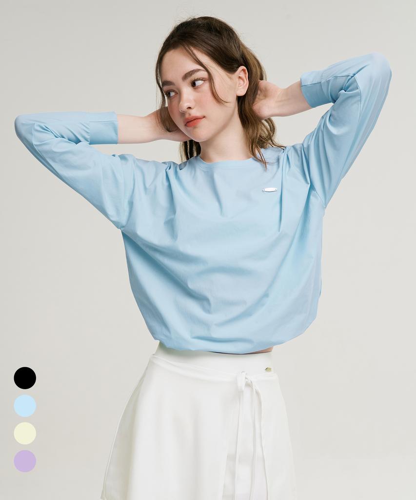 Женская футболка с длинным рукавом Leijibi Air Pastel String свободного кроя (4 цвета)
