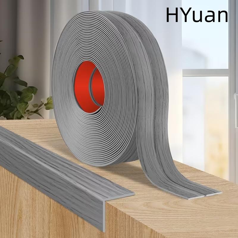 HYuan 1 шт. 2 м / 78,74 дюйма самоклеящийся ПВХ уголок для защиты стен, декоративная кромочная отделка с текстурой дерева, ударопрочный уголок