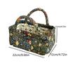 Floral Pattern Storage Basket Women Large Capacity Fabric Sweet Laundry Baskets With Easy Carry Handles Hampers Travel Tote Bag+